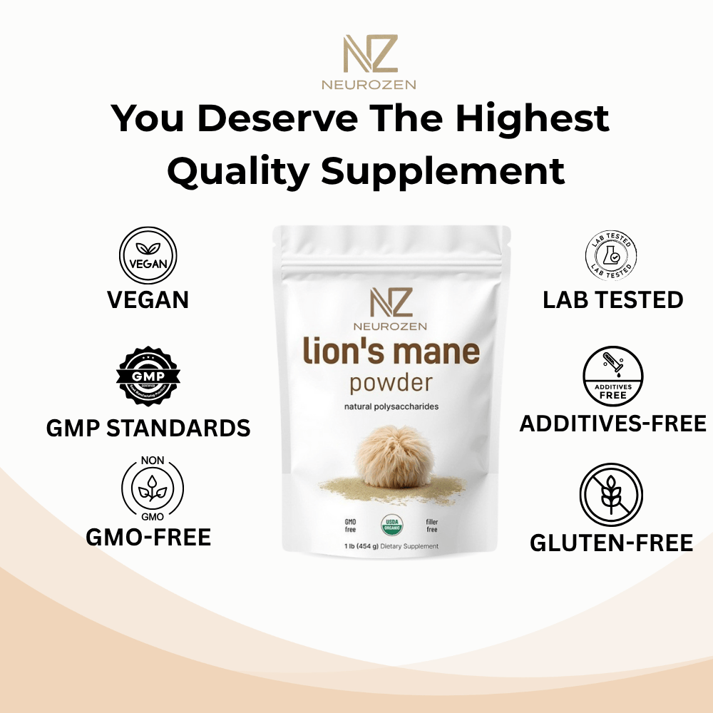Restore Clarity, Ignite Performance with NeuroZen™ Lion’s Mane.
